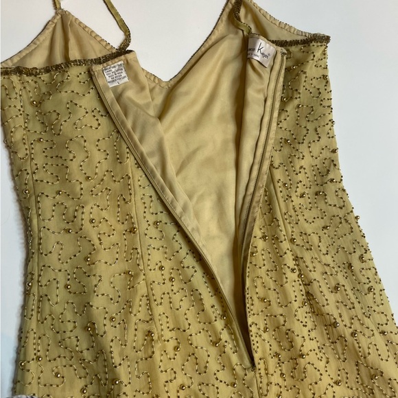 HOST PICK 🌟 Vintage 1960s Laurence Kazar Yellow Silk Beaded Floor-Length Gown 🌟 - Picture 6 of 16